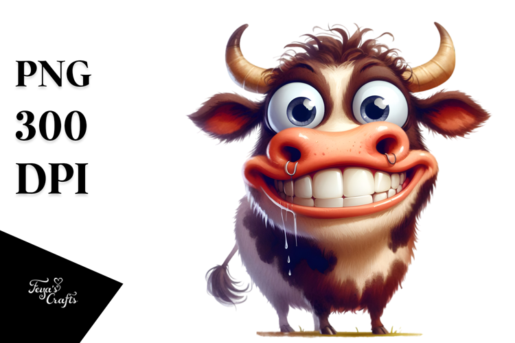 Expressive Watercolor Ox Confused Smile