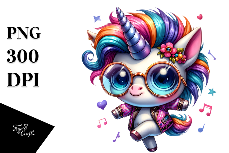 Cute Unicorn Vibrant Drawing Title