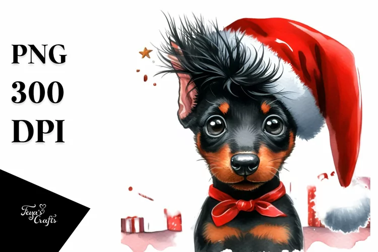Expressive Doberman Pinscher PNG