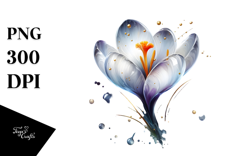 Abstract y Crocus in Watercolor