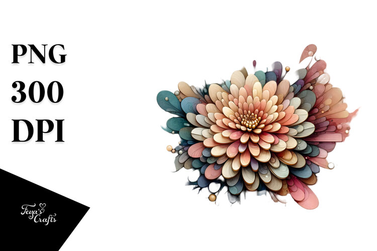 Wooden Chrysanthemum PNG example image 1