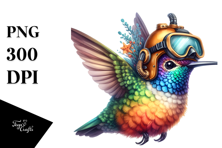 Colorful Baby Hummingbird Clipart