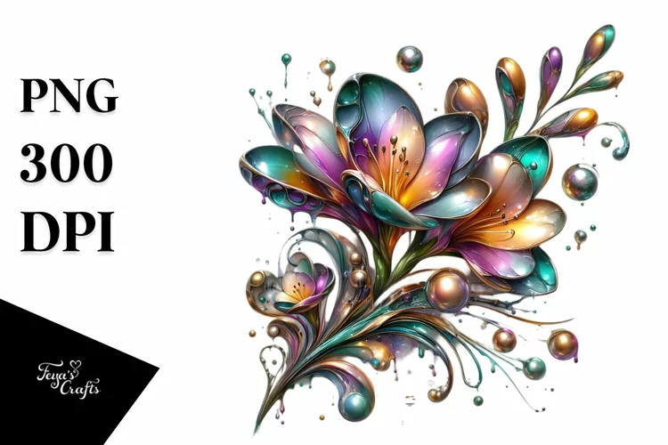 Abstract Glossy Shiny Freesia