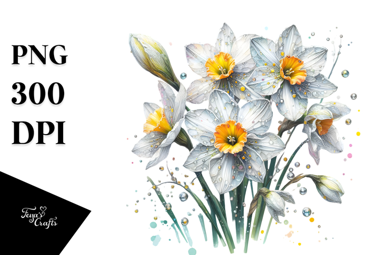 Narcissus with Metallic Insertions