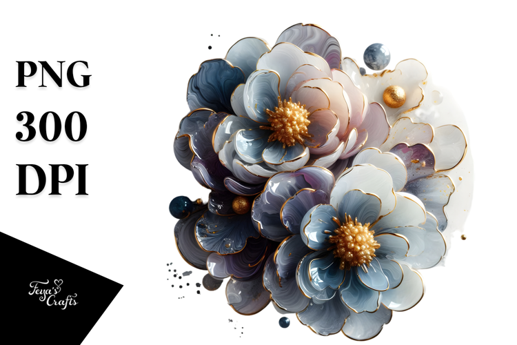 Glossy Peonies Sublimation PNG