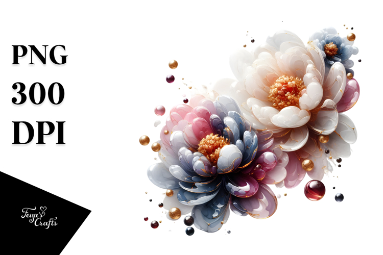 Abstract Peonies PNG