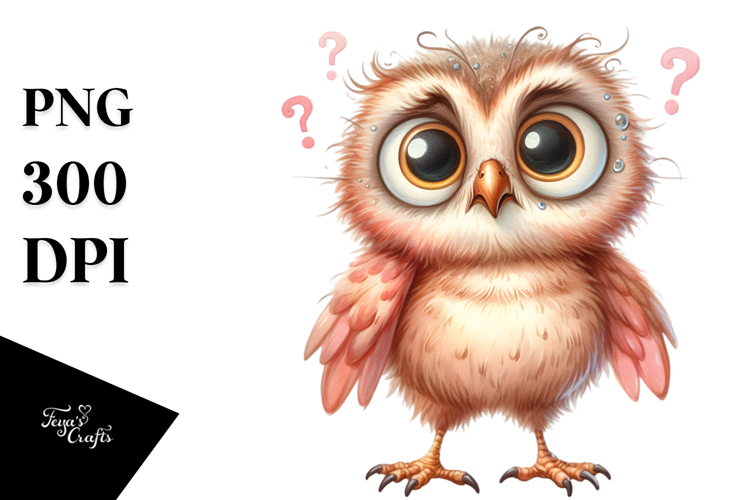 Funny Baby Owl Standing 2 Legs | Sublimation