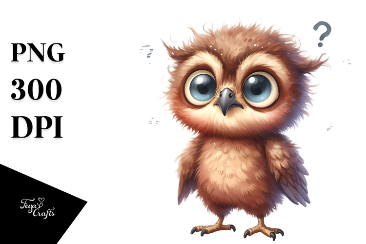 Funny Baby Owl Standing 2 Legs | Sublimation
