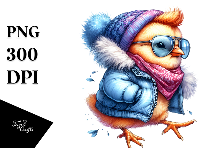 Cute Baby Chicken with Cool Haircut, Transparent PNG