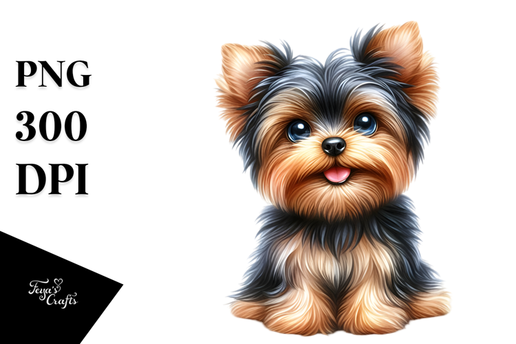 Happy Cute Yorkshire Terrier