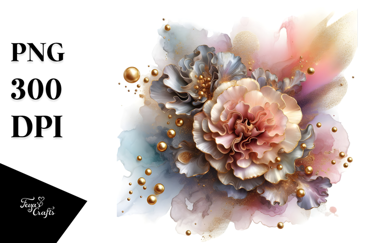 Shiny Carnation Watercolor Splash, PNG