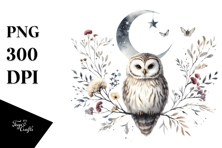 Washed Watercolor Simple Owl