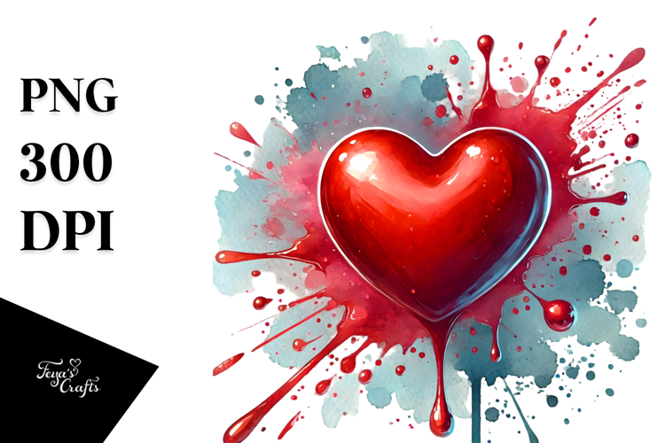 Red Glossy Heart Art
