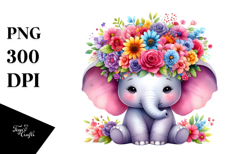 Cute Elephant Clipart Image 17