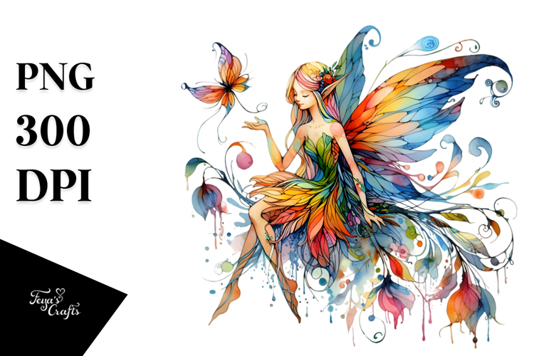 Vibrant Fairy Illustration | Sublimation Clipart