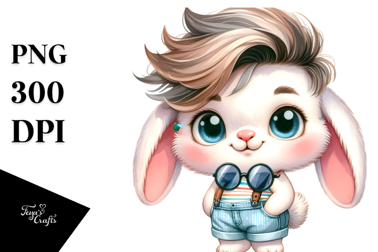Cute Baby Bunny, High-Res PNG
