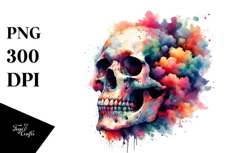 Grunge Skull Painting, Transparent PNG