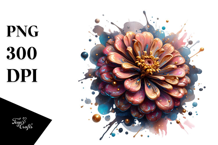Abstract Zinnia, PNG example image 1