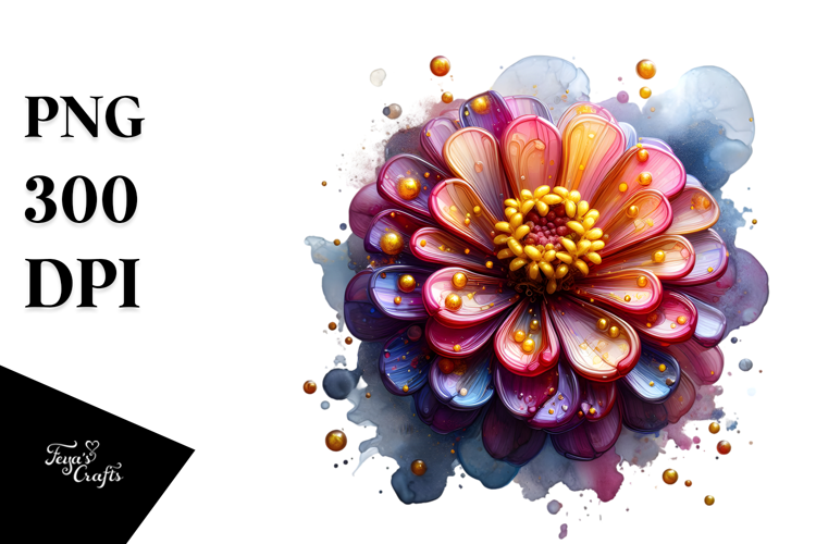 Abstract Zinnia, PNG