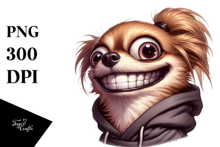 Mischievous Dog with Sarcastic Smile PNG example image 1