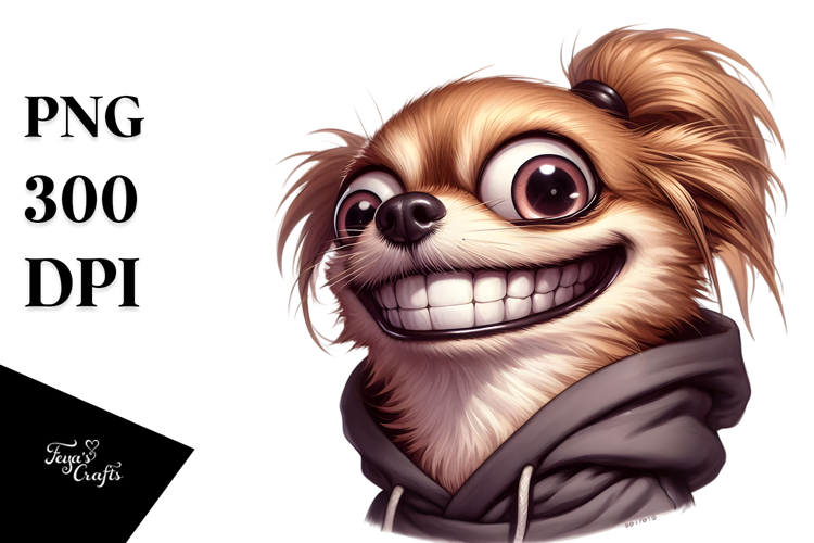 Mischievous Dog with Sarcastic Smile PNG