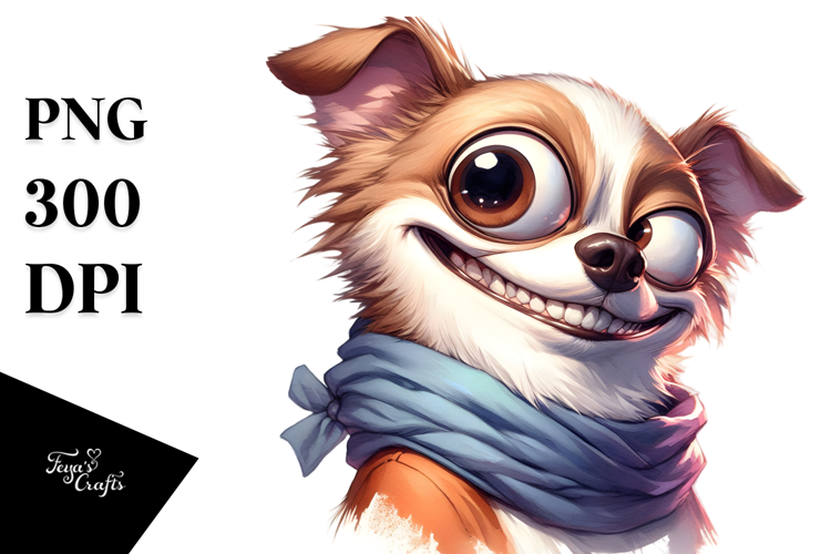 Mischievous Dog with Sarcastic Smile PNG