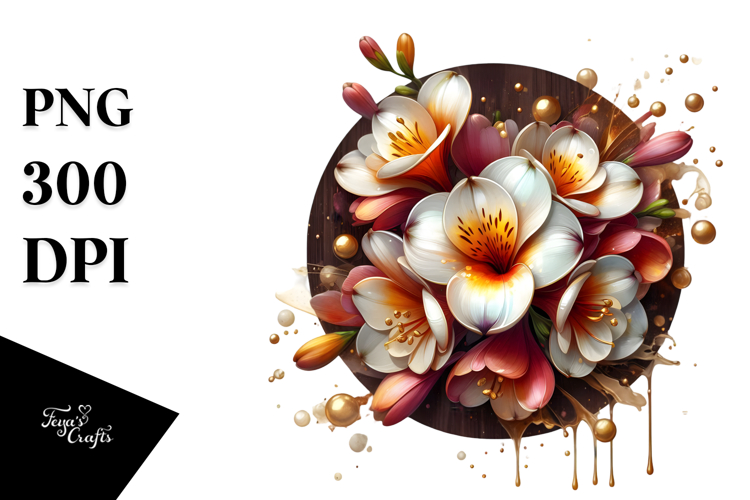 Glossy Freesia Abstract, High-Res PNG example image 1