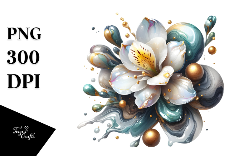 Glossy Freesia Abstract, High-Res PNG example image 1