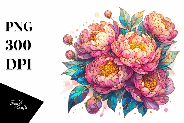 Detailed Peonies PNG