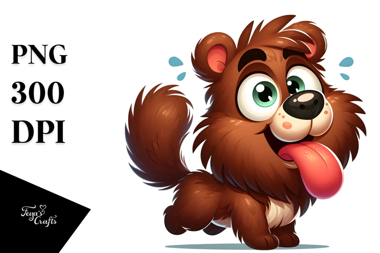 Goofy Cartoon Bear PNG