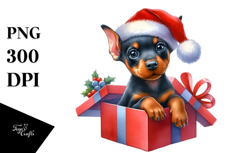 Colorful Doberman with Cool Haircut PNG example image 1