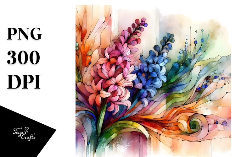 Abstract Vibrant Hyacinth PNG example image 1