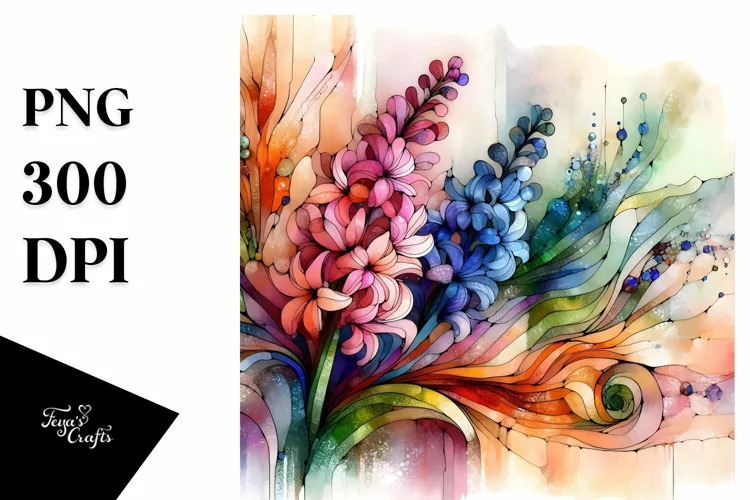 Abstract Vibrant Hyacinth PNG