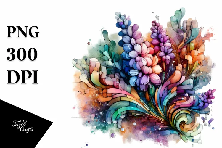 Abstract Vibrant Hyacinth PNG