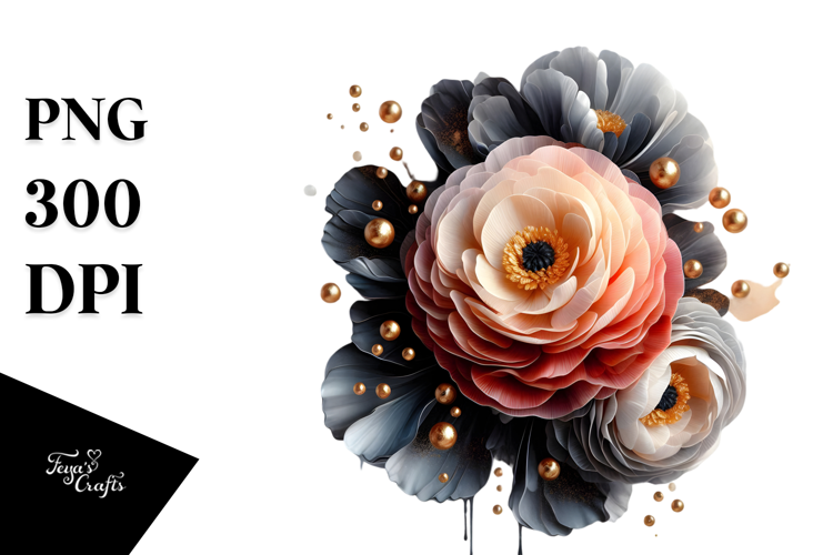 Glossy Ranunculus Made of PNG
