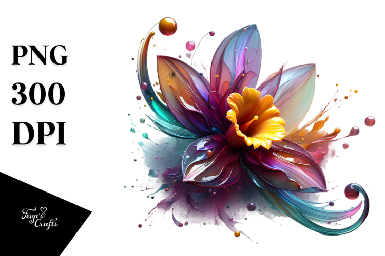 Abstract Glossy Daffodil with -like Material