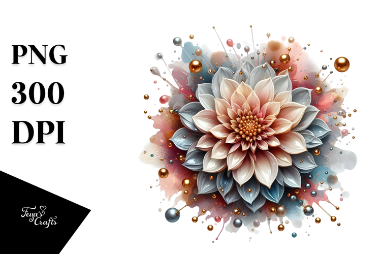 Glossy Dahlia with Golden Insertions