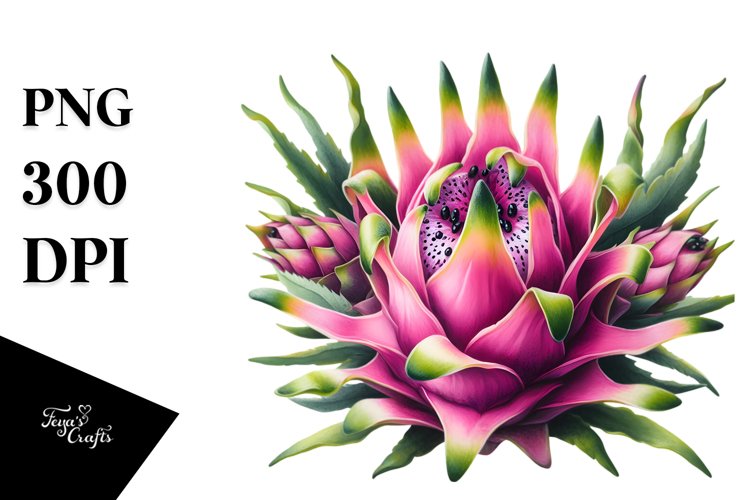 Dragonfruit Sublimation Clipart example image 1