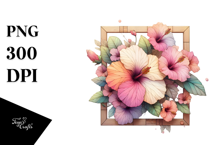 Stained Hibiscus, White PNG example image 1