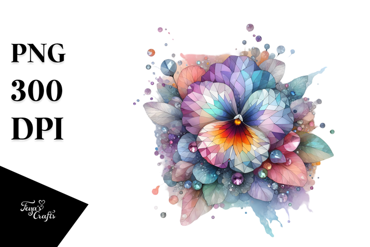 Colorful Pansy White Background