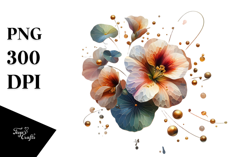 Abstract Glossy Nasturtium PNG