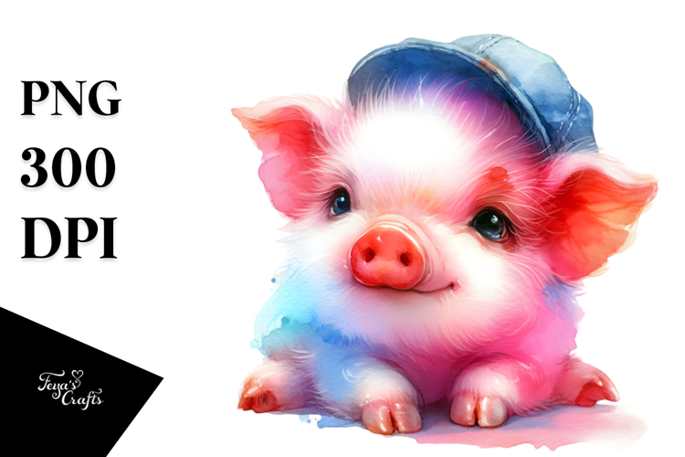 Cute Baby Pig Illustration Sublimation Clipart