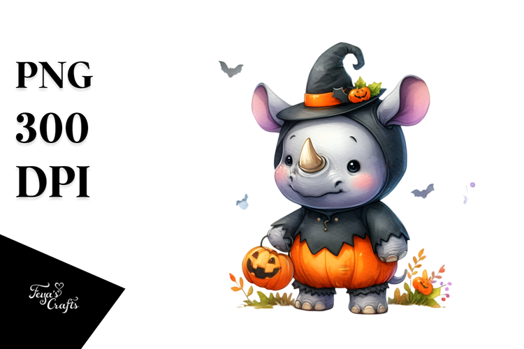 Cute Baby Rhino Dressed for Halloween