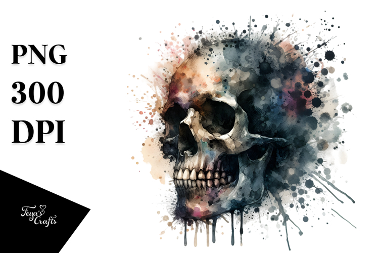 Grunge Skull, Transparent PNG