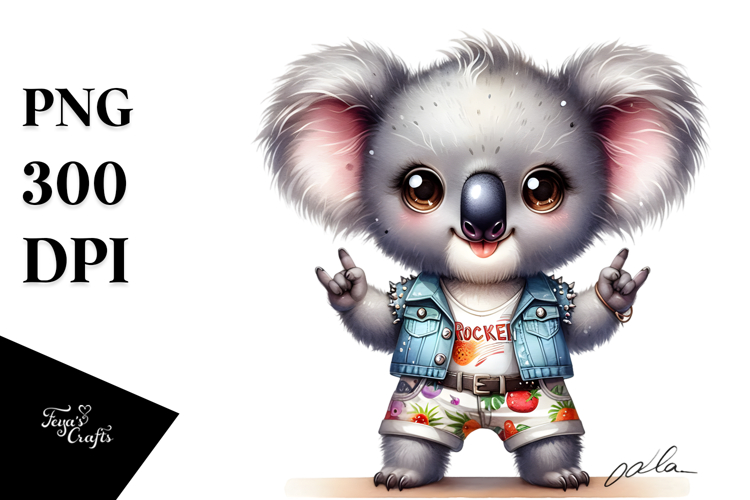Energetic Baby Koala PNG