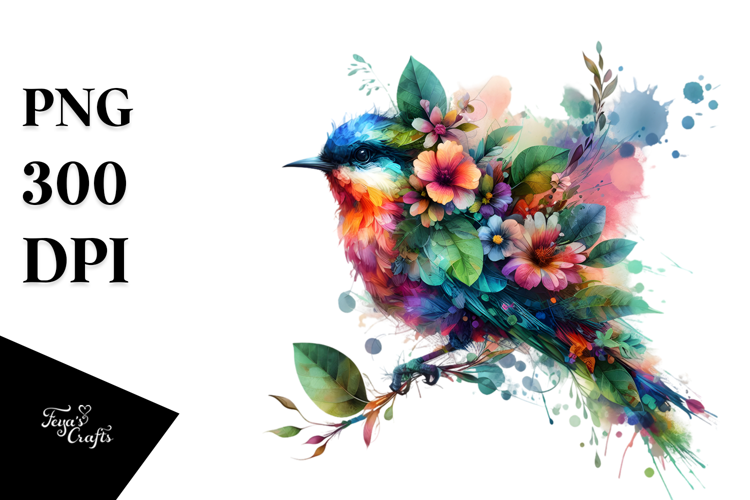 Vibrant Bird with Flowers, 20 oz Tumbler