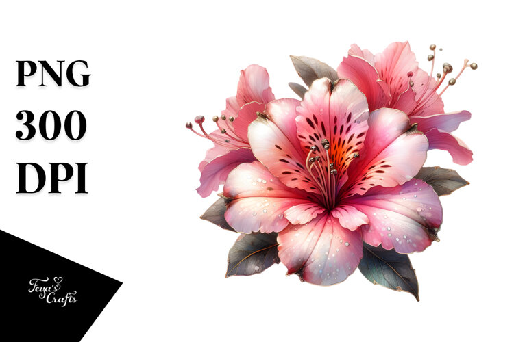 Azalea Watercolor Splash PNG example image 1