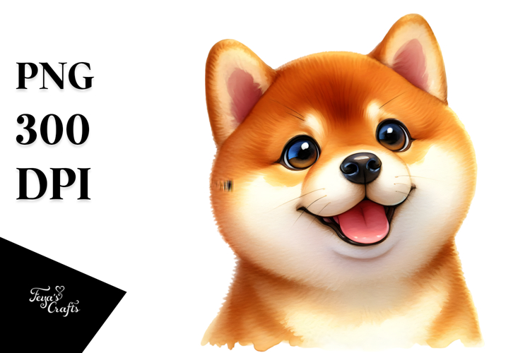 Happy Shiba Inu, Cute and Bright, PNG