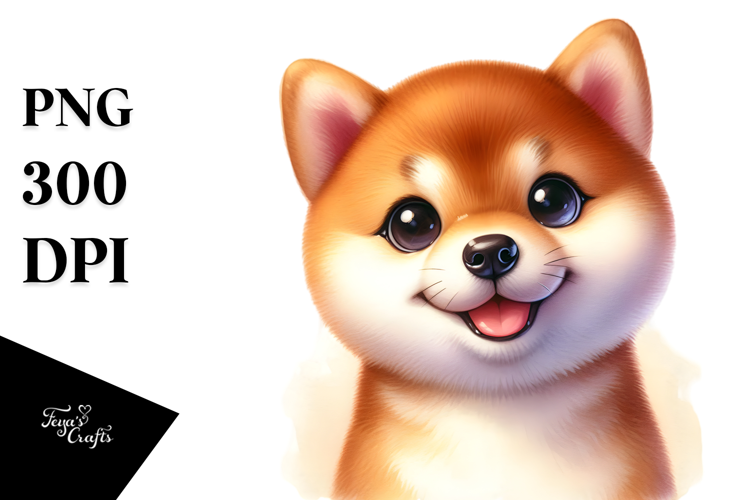 Adorable Shiba Inu, Joyful and Bright, PNG