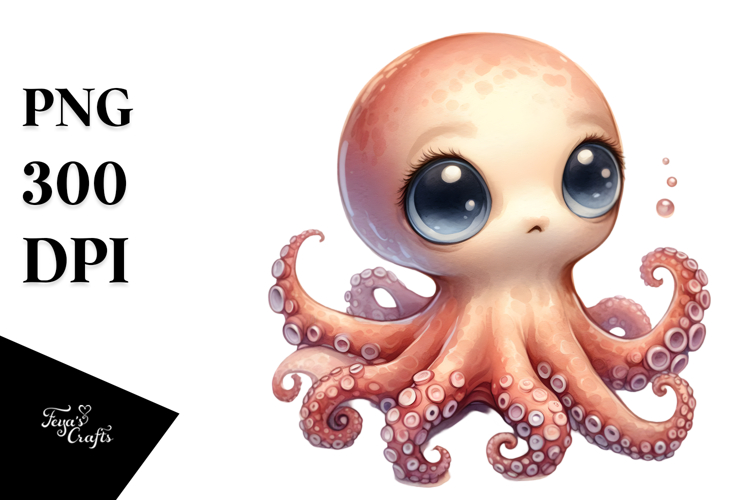 Digital Baby Octopus PNG
